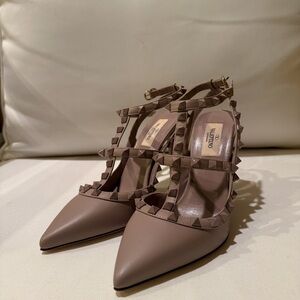 Valentino Women's Taupe Rockstud Heels
